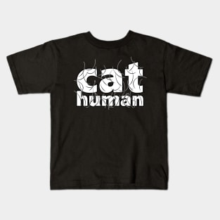 Cat Human Black Hair Kids T-Shirt